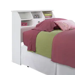 Sauder Shoal Creek Twin Bookcase Headboard with Adjustable Shelves & Hidden Storage for Bedroom Essentials