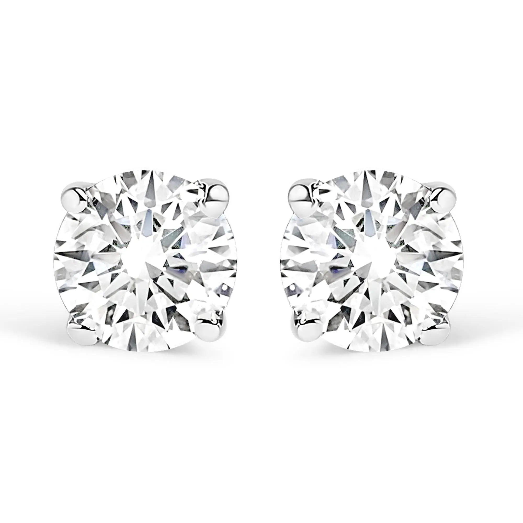 14K Gold 1.0 Cttw Lab Grown Diamond Solitaire Stud Earrings