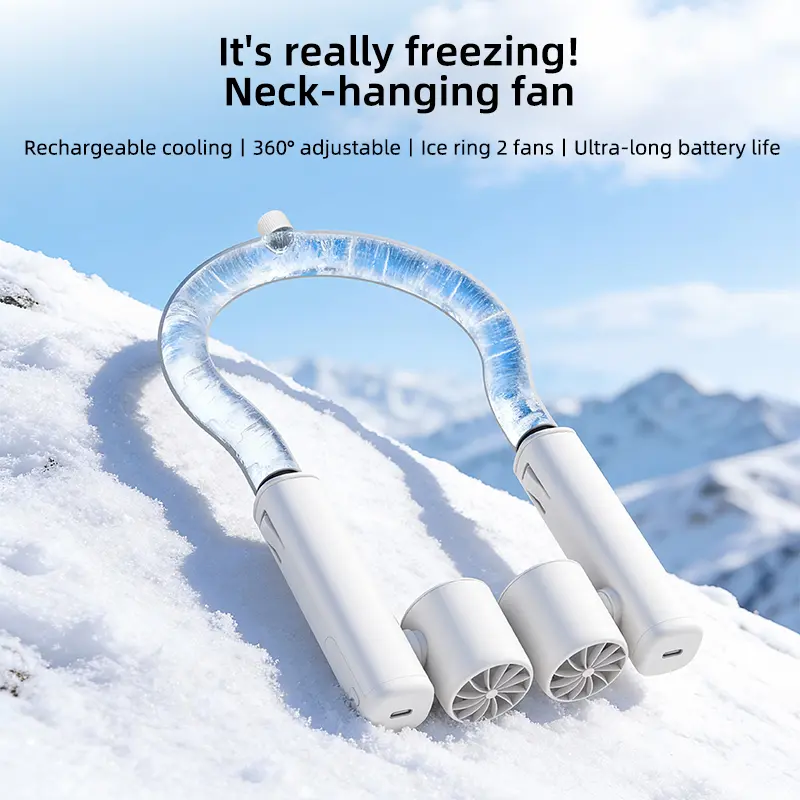 Portable Wearable Personal Neck Fan - USB-Powered, Ultra-Long Battery Life, Handheld or Wearable Design, 3 Adjustable Wind Speeds for Rapid Cooling, Ideal for Home, Office Use, Wearable Personal Fan