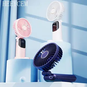 Portable LED Fan - Compact, Quiet, USB Fan Foldable Handheld Small Fan Foldable Office Desk Fan