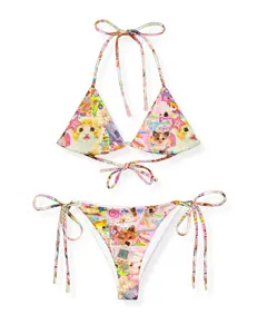 Y2K Inspired Kawaii Cat Harajuku Decora Cutecore Cyber Rave Bikini