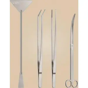 Stainless Steel Aquarium Tool Kit for Plant Care, Long-Reach Scissors and Tweezers Set, Essential Fish Tank Cleaning Accessories with Algae Scraper, Rustproof Trimmers for Aquatic Maintenance carnivorous plant hygge r aquariumsoil leaf  hammock
