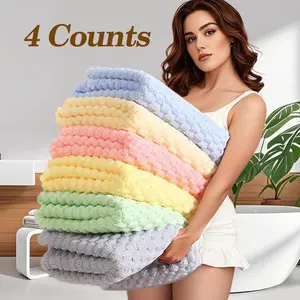 Lightweight Microfiber Bath Towels, 4 Counts Super Absorbent & Soft Waffle Weave Bath Towel Set, Quick Dry Unscented for Bathroom, Spa, Gym, Travel, Waffled Bath Towels