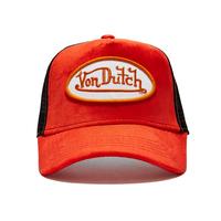 Orange & Black Velvet Trucker Hat