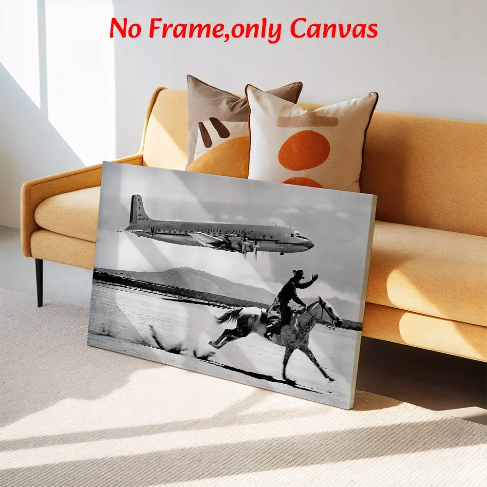 Modern Wall Art, Decorative Artwork, Vintage Black & White Cowboy ...
