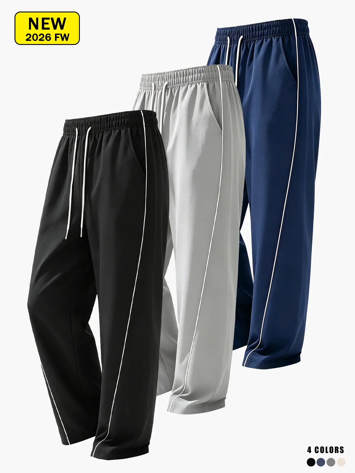 Men’s striped casual long pants for spring and autumn, featuring a loose straight-leg fit, suitable for jogging, hiking, climbing, fitness, and other outdoor activities.