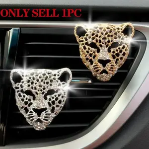 Creative Leopard Car Air Vent Clip, Diamond Decorative Perfume Holder, Auto Aromatherapy Accessory, Unique Gift Idea, Car Air Diffuser, Car Fragrance, Car Interior Accessories