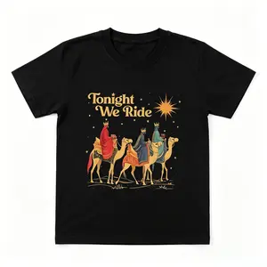Retro Tonight We Ride Christmas Christian Quote T-Shirt, Three Wise Men Christian Shirt, Christmas Faith Gift, Xmas Gift
