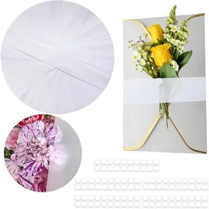 100Pcs Clear Invitation Belly Bands for 5x7 Invitations with 100 Adhesive Dots Vellum Belly Bands for Cards Party Envelopes Soap Packaging Decorative Wraps Paper Strips Wedding Invitations Accessories