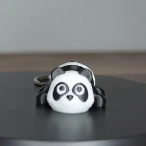 3d Printed Panda Keychain - Adorable Black and White Design for Your Keys