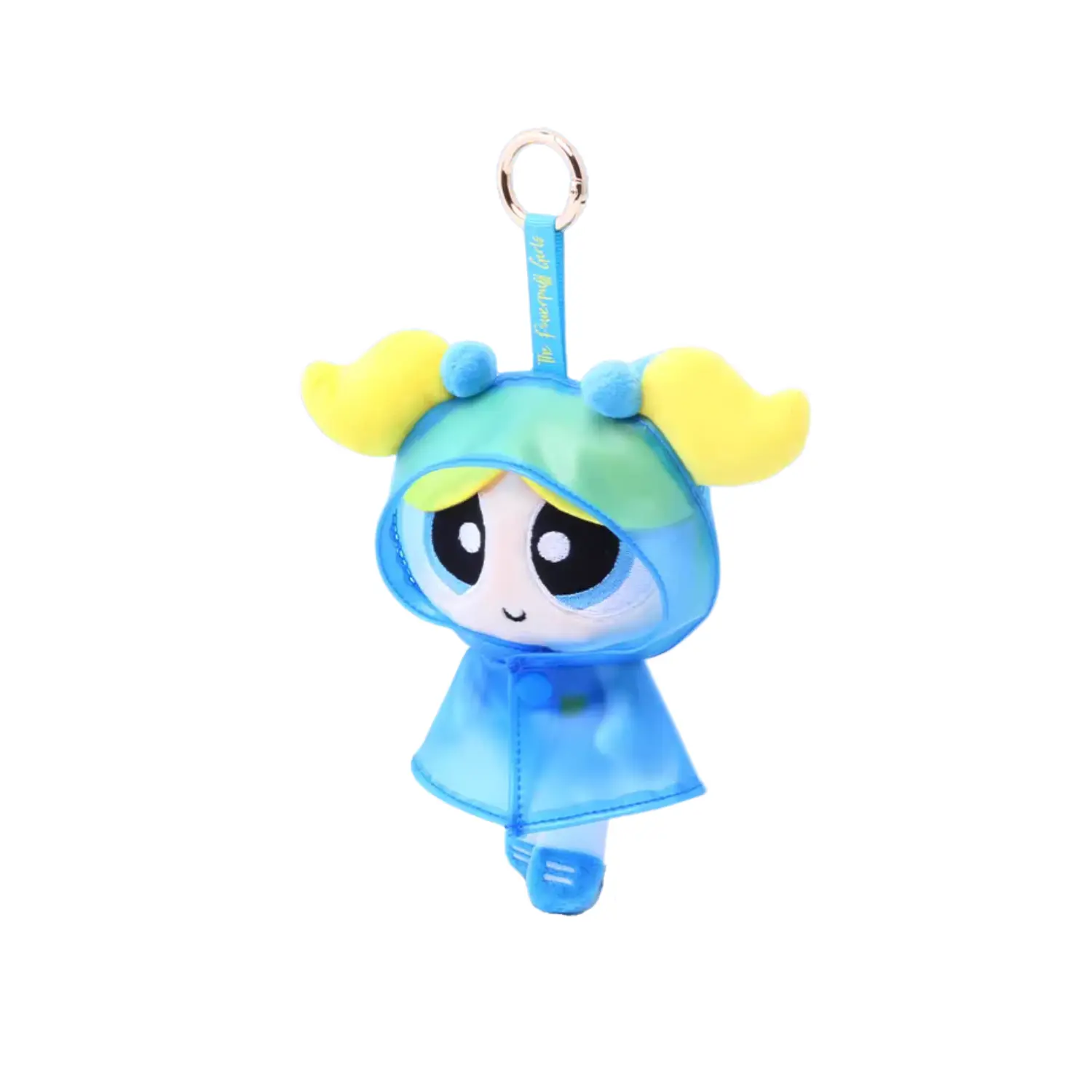 HUGKIS Powerpuff Girls Raincoat Plush Keychain - Bubbles