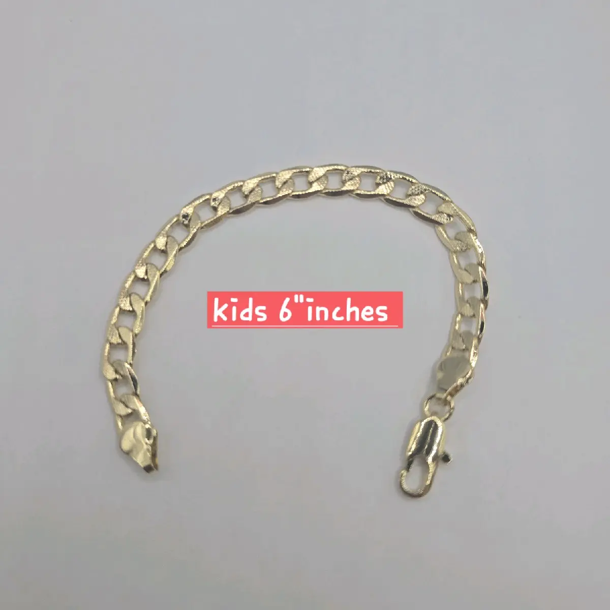 Bracelet KIDS SIZES fashion style CUBAN 6"inches gold-plated