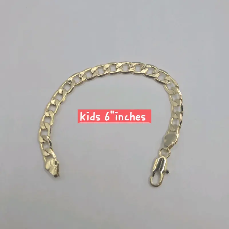 Bracelet KIDS SIZES fashion style CUBAN 6"inches gold-plated