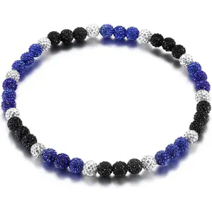 Baseball Beaded Necklace for Men Bling Rhinestone Baseball Drip Accessories for Men Sparkly Diamond Ice Collection Baseball Chain Necklace Gifts for Baseball Player Team Lovers