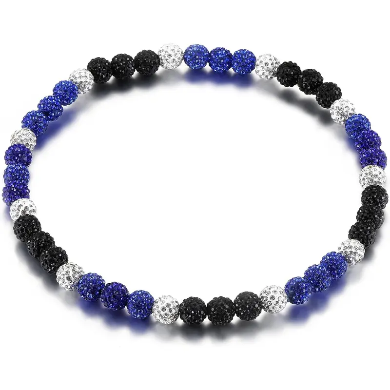 Baseball Beaded Necklace for Men Bling Rhinestone Baseball Drip Accessories for Men Sparkly Diamond Ice Collection Baseball Chain Necklace Gifts for Baseball Player Team Lovers