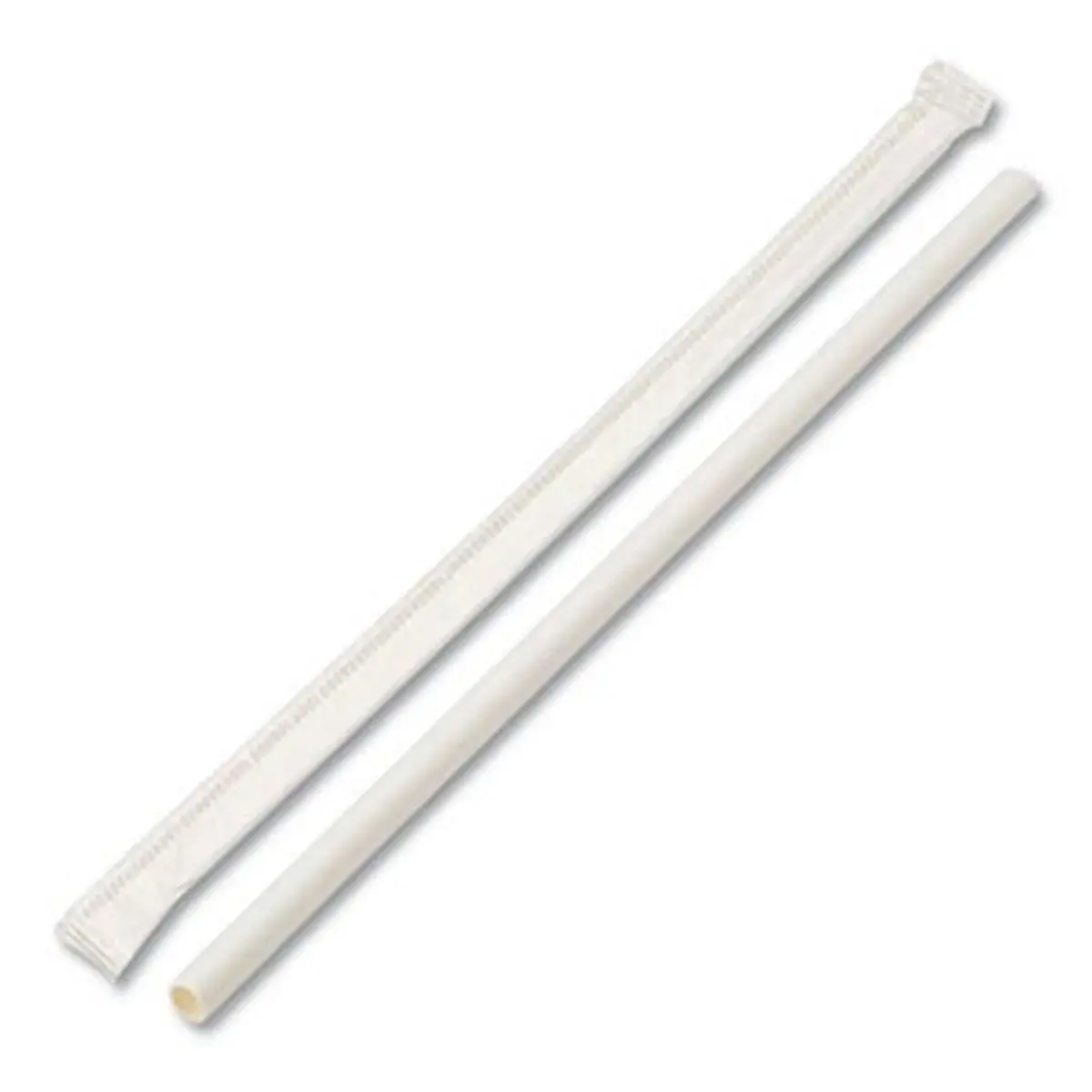 Boardwalk PPRSTRWWR Wrapped Paper Straw, White