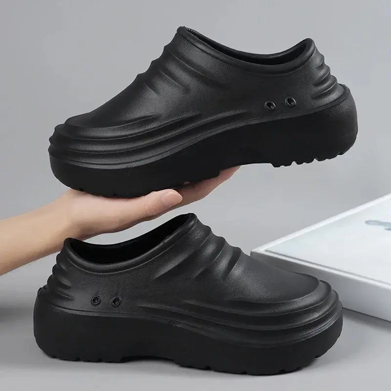 Work Shoes Waterproof, Oil-Proof, Non-Slip, Thick-Soled, Wear-Resistant, Special Soft-Soled Labor Protection Shoes for Kitchen C