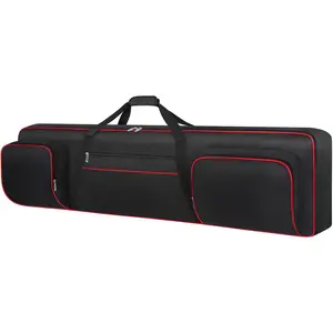 88 Key Keyboard Case Soft (Size: 53.5"x13.8"x6.8"), Padded Piano Case with Handle and Adjustable  Straps, Keyboard Gig Bag with 3 Pockets for  Sheet Stand, Sustain Pedals, Cables