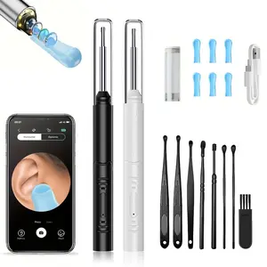 Earwax Cleaning Tool Set, Earwax Cleaner with Camera, with 8-Piece Set and 6 Ear Picks, Suitable for iOS and Android Devices, Valentine's Day Gift, Holiday Gift, Birthday Gift, Earwax Cleaning Kit