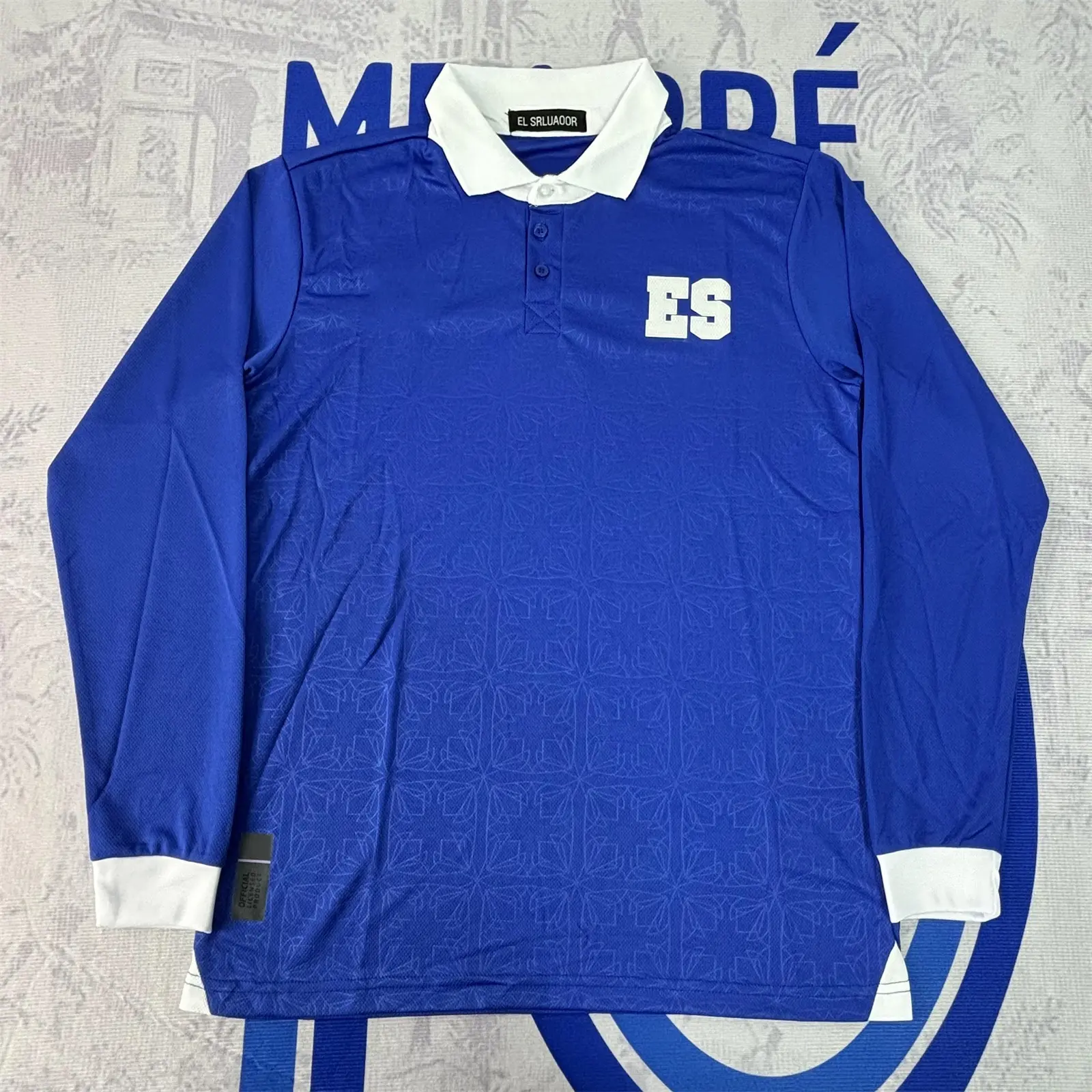 2025 El Salvador National Team Home Blue Long Sleeve Soccer Jersey Fans Version Breathable