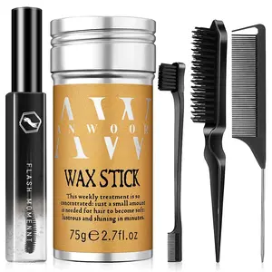 5 Pack Hair Wax Stick, Slick Back Hair Brush, Fly Away Stick for Hair - Hair Bun Smoothing Accessories Styling Gifts Stuff for Kids, Girls and Women