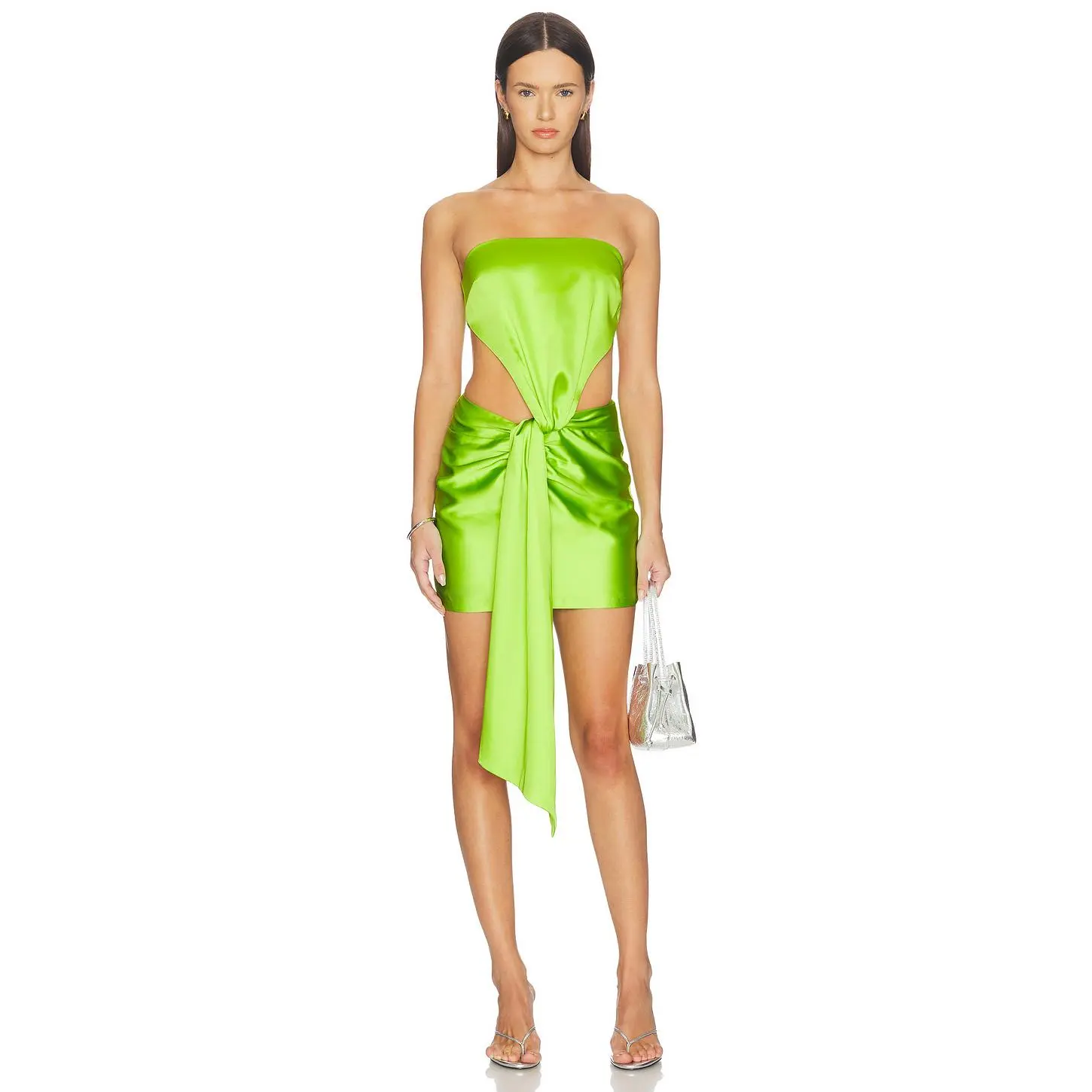 superdown Bronnie Strapless Mini Dress in Green