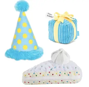 Barkbox Dog Toy 3 Toys for Small Dogs Squeaky Tug Toys, Plush Chew