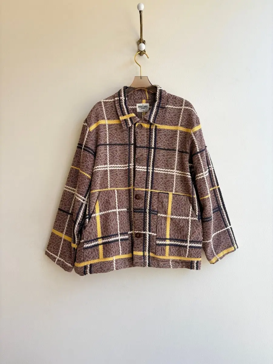 Brown Plaid Coverlet Utility Jacket