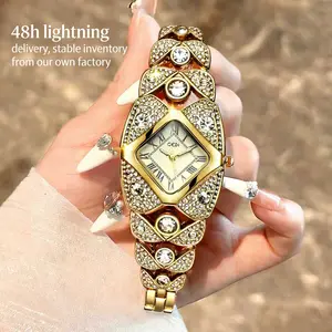 Light luxury full diamond vintage bracelet strap women's watch cross-border diamond studded starry sky waterproof quartz watch zinc alloy strap mineral reinforced glass mirror