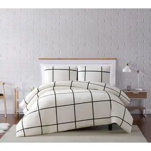 Truly Soft Kurt Windowpane Full/Queen 3-Piece Duvet Cover Set