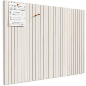 MaxGear Large Cork Boards for Walls 48" x 36", Light Tan Felt Bulletin Board Tiles for Office Decor, 12 Pack Felt Wall Tiles with Slat Paneling, Push Pin Board Home Wall Organizer