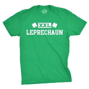 Mens XXL Leprechaun Funny Lucky Irish Saint Patricks Day St Patty Green T Shirt Mens Funny T Shirts Cool Vintage Fashion T-Shirt Gift Classic Menswear Saint Patrick's Day Apparel for Men Novelty Tees for Guys Green