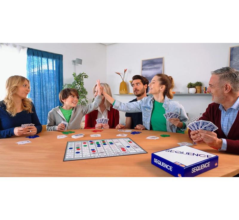 SEQUENCE- Original SEQUENCE Game with Folding Board, Cards and Chips by Jax ( Packaging may Vary ) White, 10.3" x 8.1" x 2.31"