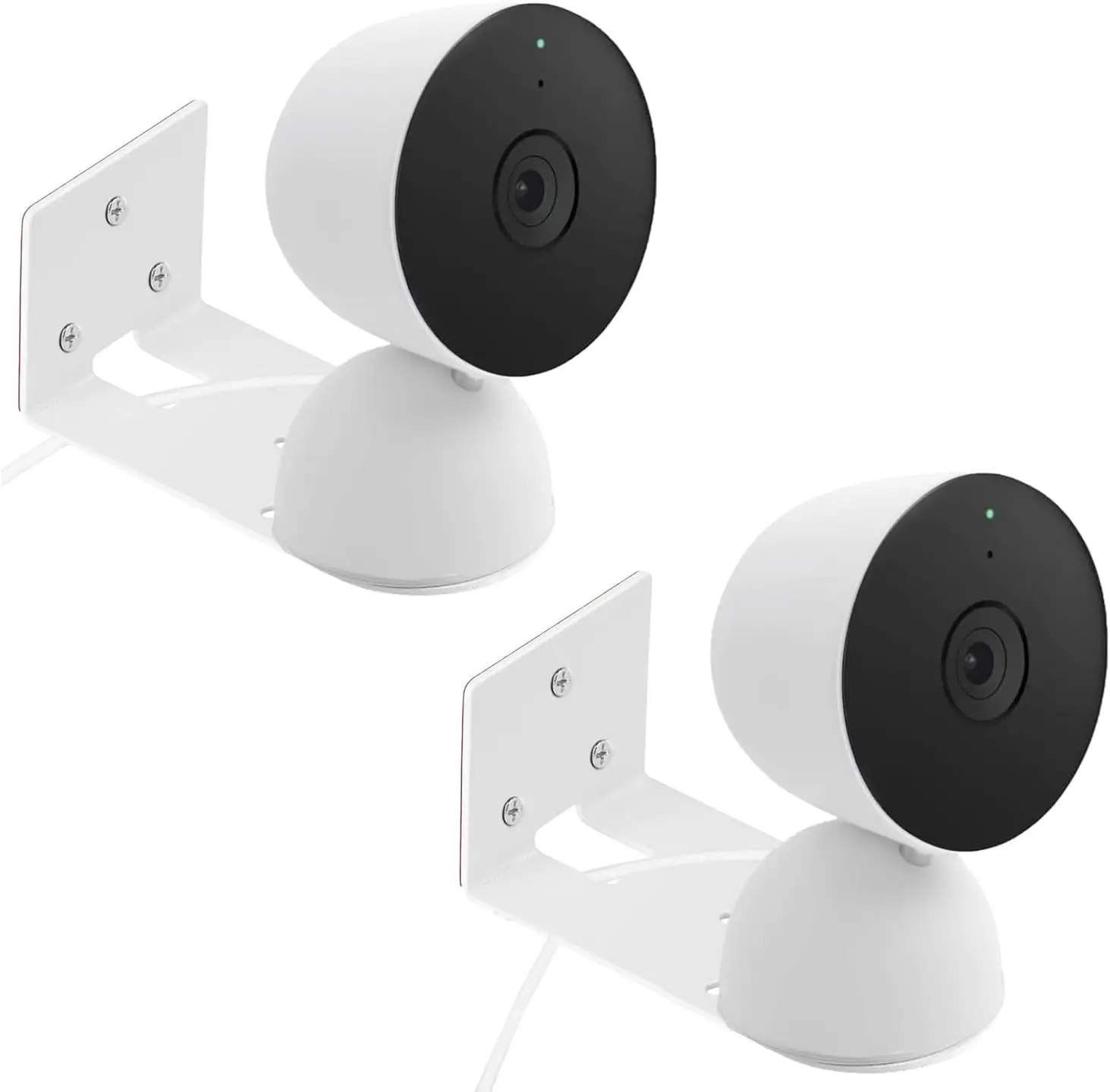 2Pack Adhesive Wall Mount Bracket for Google Nest Cam Indoor Security Camera Wired- 2nd Generation, VHB Stick On or No Drilling Mounting Get The Best View,Two Ways Installation