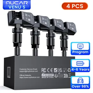 MUCAR TPMS Sensors Set of 4, Tire Pressure Sensor 2 in 1 (315MHz + 433MHz) ,Third-party Tools Support Activation/Learning/Matching, Press-in OE Sensor Only Programmable by  T261, Venu i pro