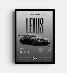 Minimalist Lexus Car Poster – Modern Auto Wall Art, Luxury Vehicle Print, Clean Car Design, Gift for Lexus Fans, Monochrome Decor JDM