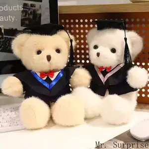 Graduation Bear Plush Doll Doctor Bachelor Master Uniform Teddy Bear Cute Graduate Stuffed Toy Exquisite University Souvenir Perfect Graduation Gift for Classmates Friends Desktop Decor Keepsake Ornament