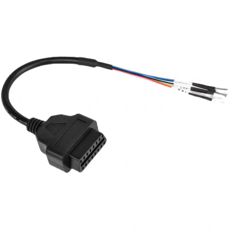OBD2 Adapter Cable with Color-Coded Dupont Wires - 2.36 x 3.15 Inches Portable Size Direct Interface Car Repair Tool for Mechanics, Classic Fuel-Injected Motorcycles, Scooters