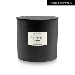 ENVIRONMENT Inspired by 5-Star Hotels HCS Candle, 55oz Luxury Coconut Apricot Wax Candles for Home (Sandalwood | Vanilla | Amber) Home Fragrance Products, 4 Wick Candle, Vegan & Cruelty-Free