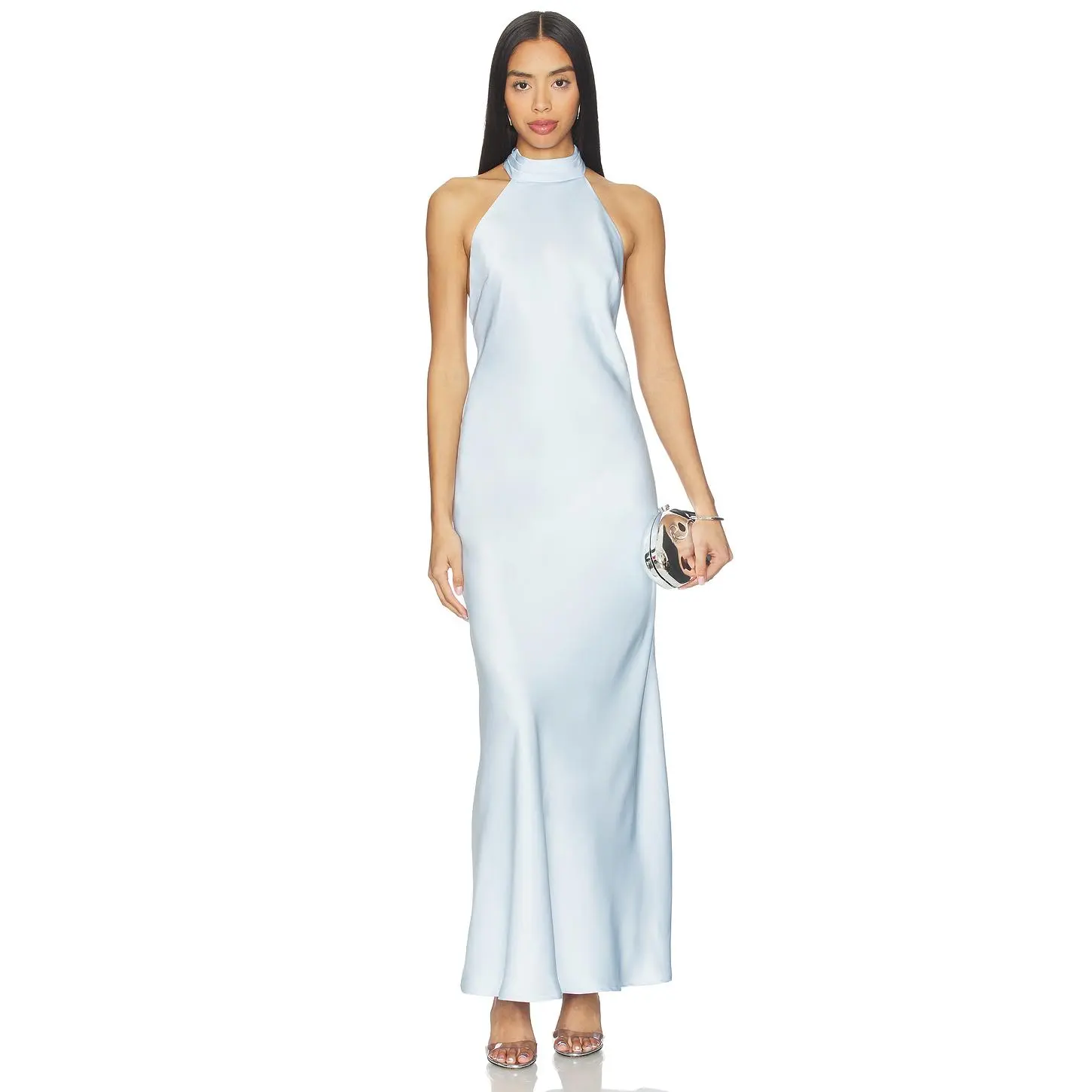 Runaway The Label Arabelle High Neck Maxi Dress in Sky Blue