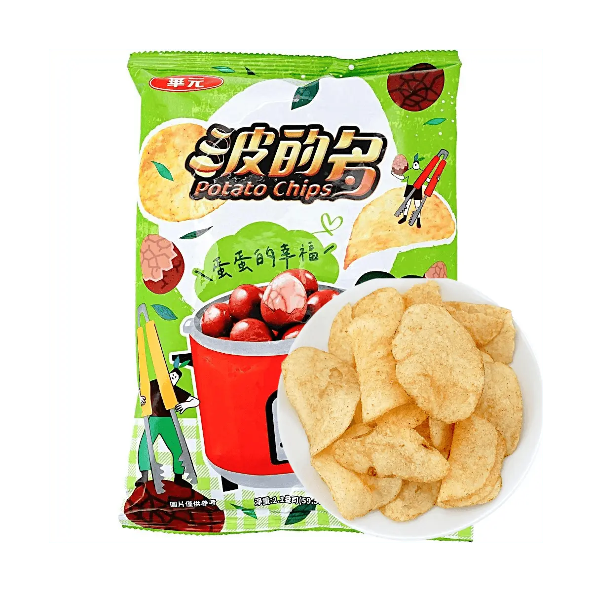 HUAYUAN Taiwan Potato Chips - Tea Egg Flavor (59.5g) - Classic Convenience Store Snack