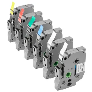 【Summervibes】VEVOR Label Maker Tape, 6 Pack, 0.47 in / 12 mm Colored Label Maker Refills Compatible for Various Types of Brother P-Touch, Replacement for Letra Tag TZe-131 TZe-231 TZe-431 TZe-531 TZe-631 TZe-731
