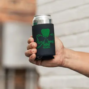 Clover Skull Beer Sock® Insulator - Black