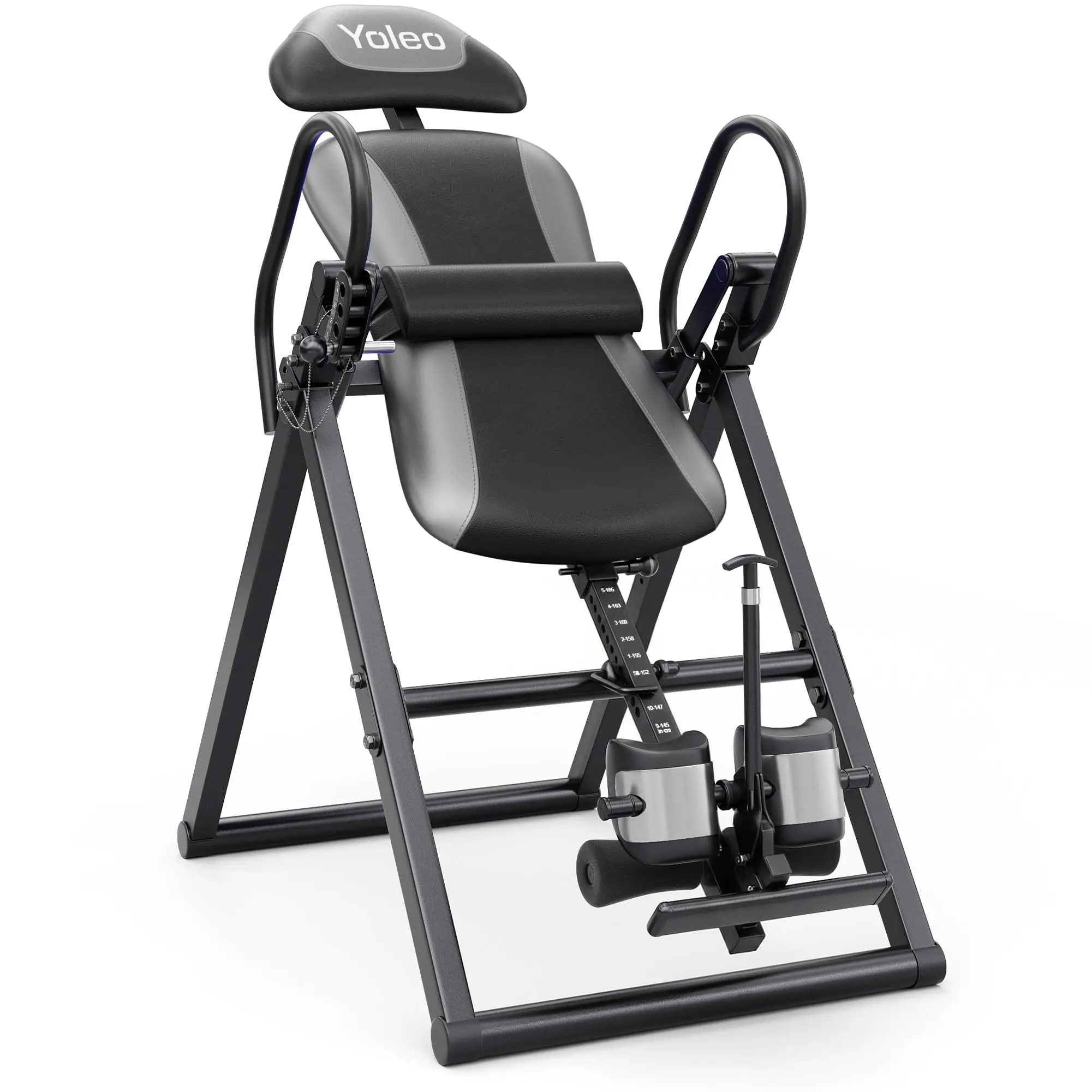 YOLEO Inversion Table for Back Pain 2026 Foldable Inversion Table w/Removable Lumbar Pad, Reversible Ankle Holders, Easy Assembly