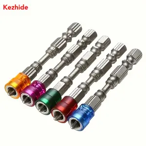 Kezhide 5pcs Magnetic Cross Drill Bits S2 Steel 65mm 1/4" Hex Shank Industrial-Grade for Electric Screwdrivers
