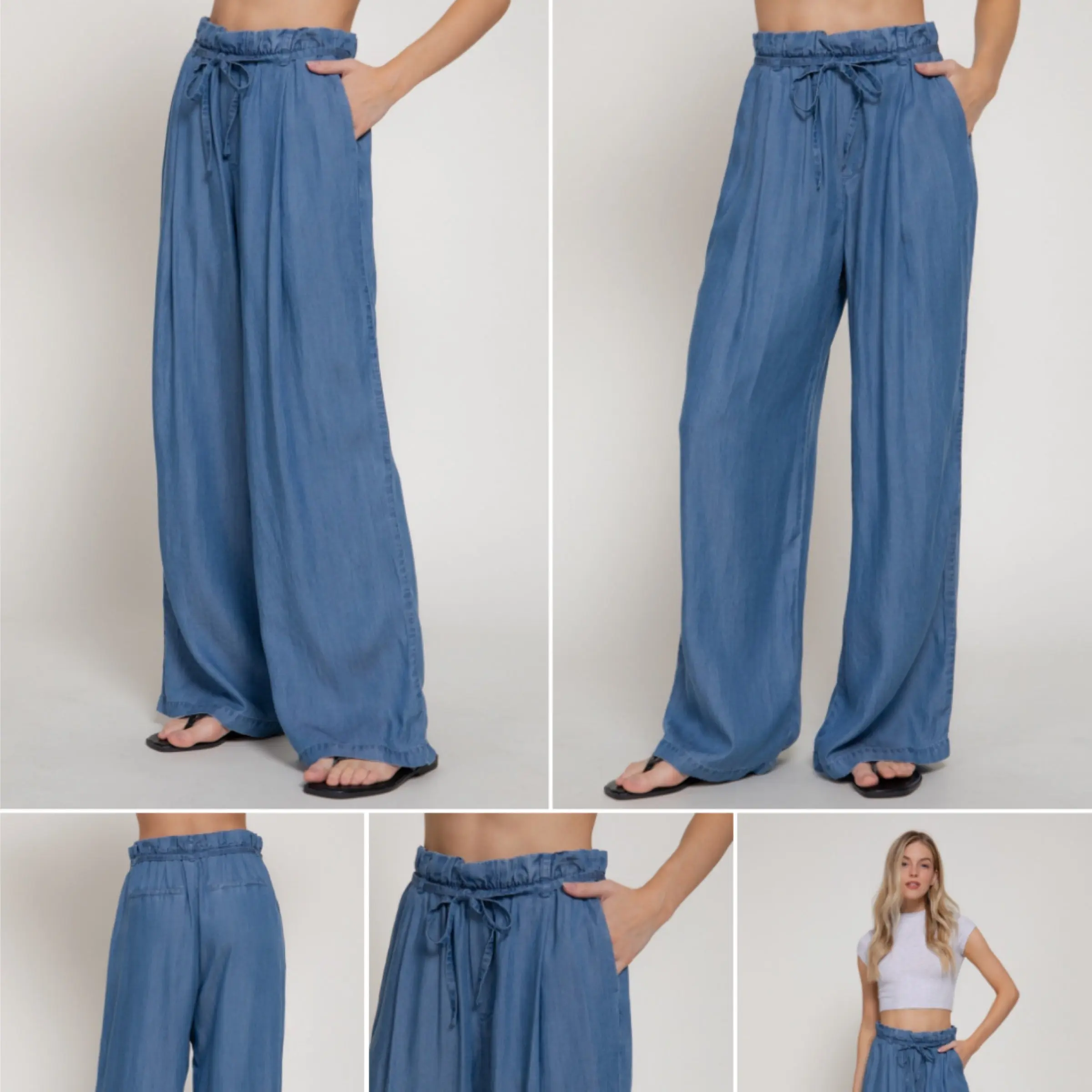 Mauve Tencel Style Straight Leg Bottoms