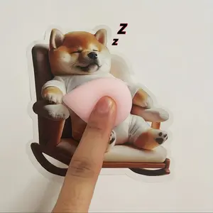 Cute Sleeping Belly Dog Stickers, Shiba Inu Fat Sticker, DIY 3D Paper Craft Supplies, Kids' Scrapbooking Decorations, Pack of 1/2/5