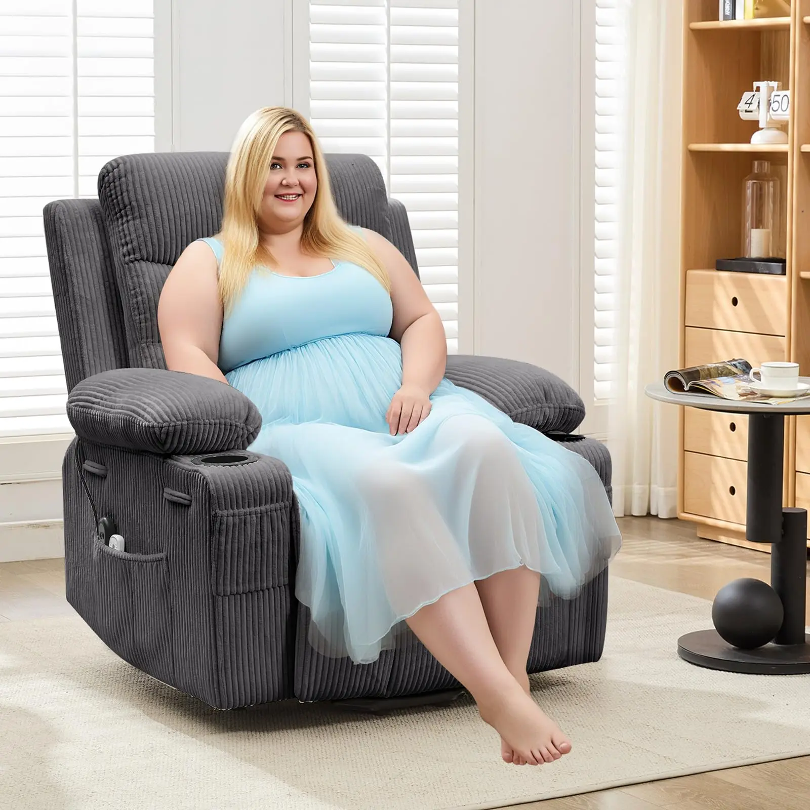 Garvee Oversized Electric Power Lift Recliner Chair with Heat and ...