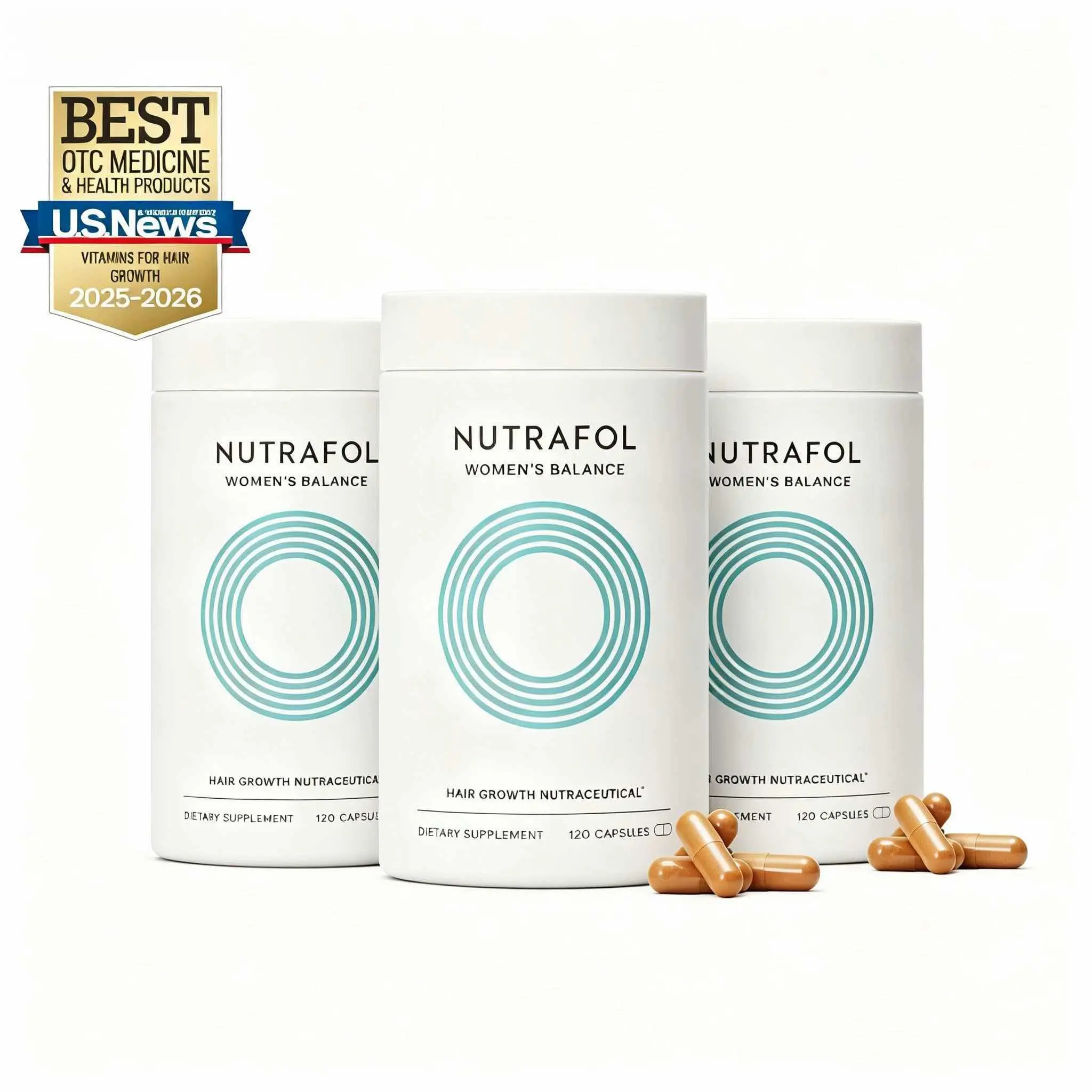 Nutrafol Women's Balance Ages 45 and Up Hair Growth Supplements, Clinically Tested for Thicker Hair and Fuller Scalp Coverage, Dermatologist Recommended - 1 Month Supply