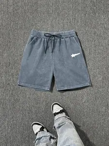 Men's Star Print Loose Washed Shorts, Casual Comfy Breathable Shorts for Summer, Fashion Men's Bottoms for Daily Wear, Casual Fashionable Shorts